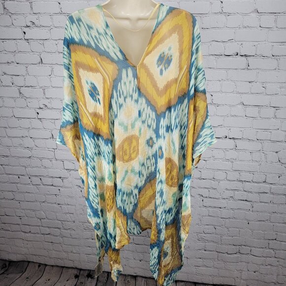 Free People By Bindya Multicolor Lightweight Gauzy Open Duster Cardigan One Size - Picture 2 of 12
